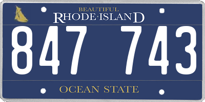 RI license plate 847743