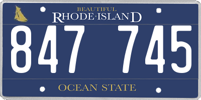 RI license plate 847745