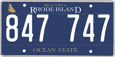 RI license plate 847747