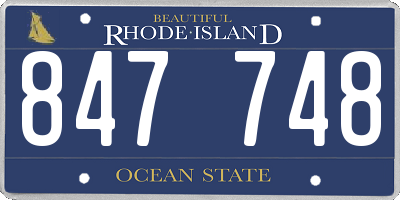 RI license plate 847748
