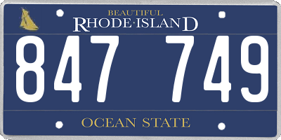 RI license plate 847749