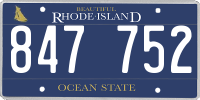 RI license plate 847752