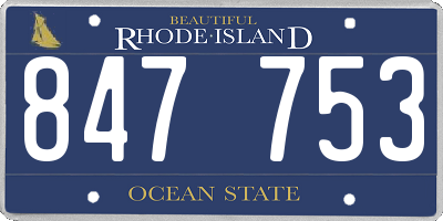 RI license plate 847753