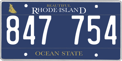 RI license plate 847754