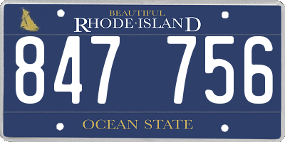 RI license plate 847756