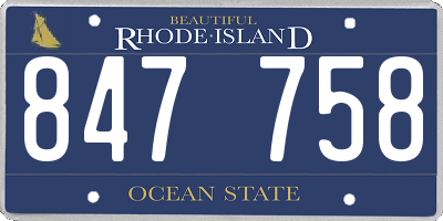 RI license plate 847758