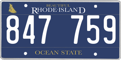 RI license plate 847759