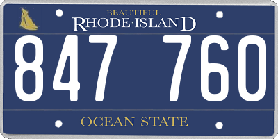 RI license plate 847760