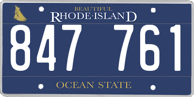 RI license plate 847761