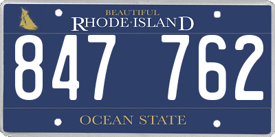 RI license plate 847762