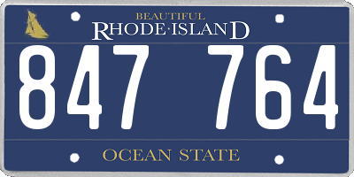 RI license plate 847764
