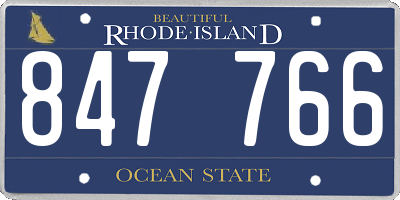 RI license plate 847766