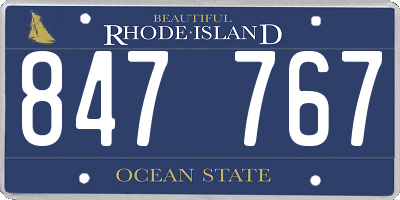 RI license plate 847767