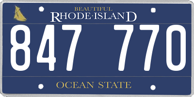 RI license plate 847770