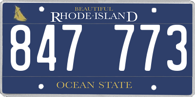 RI license plate 847773