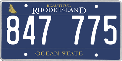 RI license plate 847775