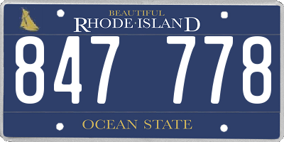 RI license plate 847778