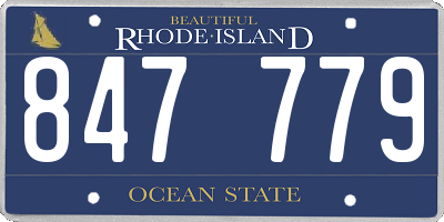 RI license plate 847779