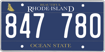 RI license plate 847780