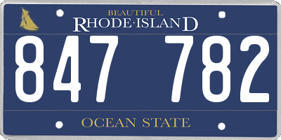 RI license plate 847782
