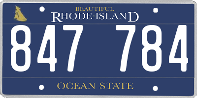 RI license plate 847784