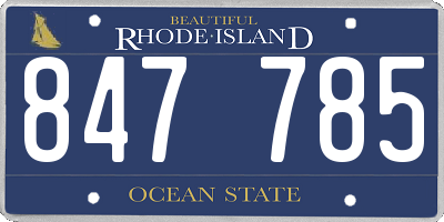 RI license plate 847785