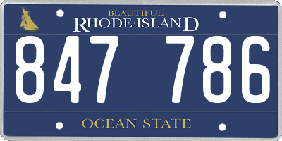 RI license plate 847786