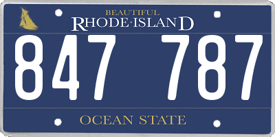 RI license plate 847787