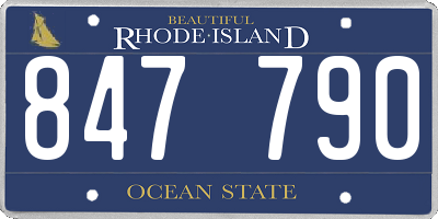 RI license plate 847790