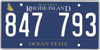 RI license plate 847793