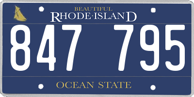 RI license plate 847795