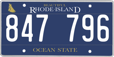 RI license plate 847796