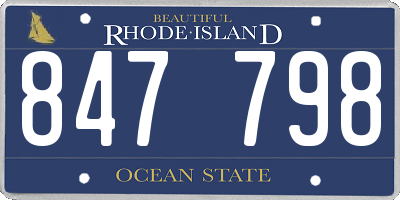 RI license plate 847798