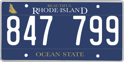 RI license plate 847799