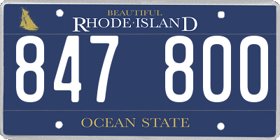 RI license plate 847800
