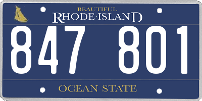 RI license plate 847801