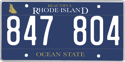 RI license plate 847804
