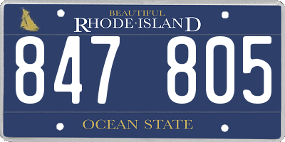 RI license plate 847805