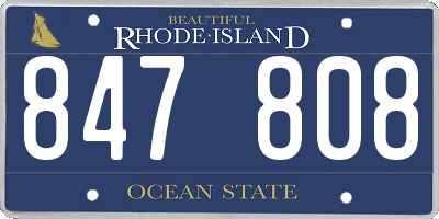 RI license plate 847808