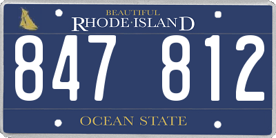 RI license plate 847812