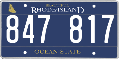 RI license plate 847817