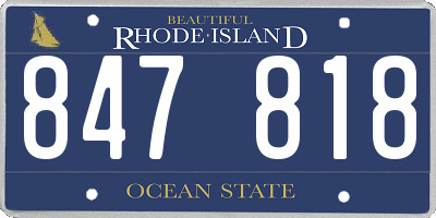 RI license plate 847818