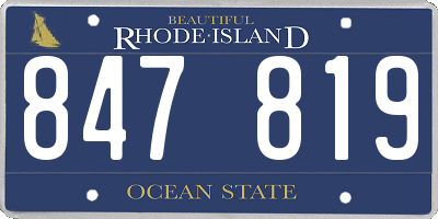 RI license plate 847819