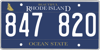 RI license plate 847820