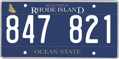 RI license plate 847821