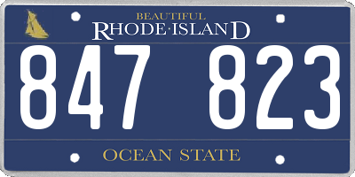RI license plate 847823