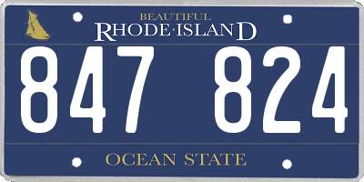 RI license plate 847824
