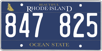 RI license plate 847825