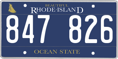 RI license plate 847826