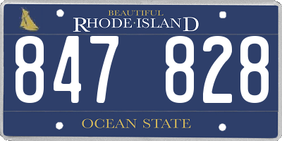 RI license plate 847828